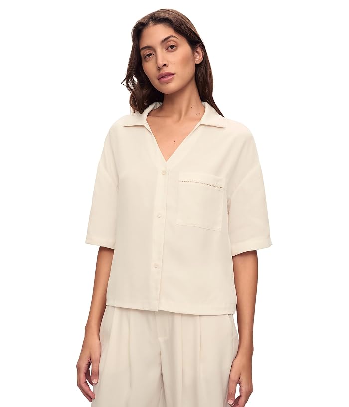 Eberjey Tencel Woven Short Sleeve Top