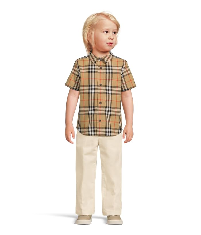 Burberry Kids Owen Check Short Sleeve Shirt (Infant/Toddler) - Image 4