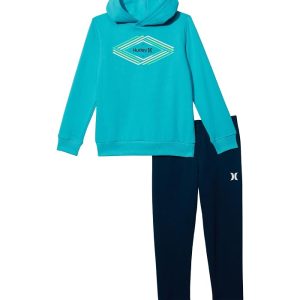 Hurley Kids Hooded Pullover & Joggers Fleece Set (Little Kids)