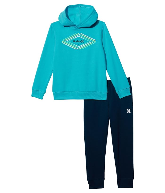 Hurley Kids Hooded Pullover & Joggers Fleece Set (Little Kids)