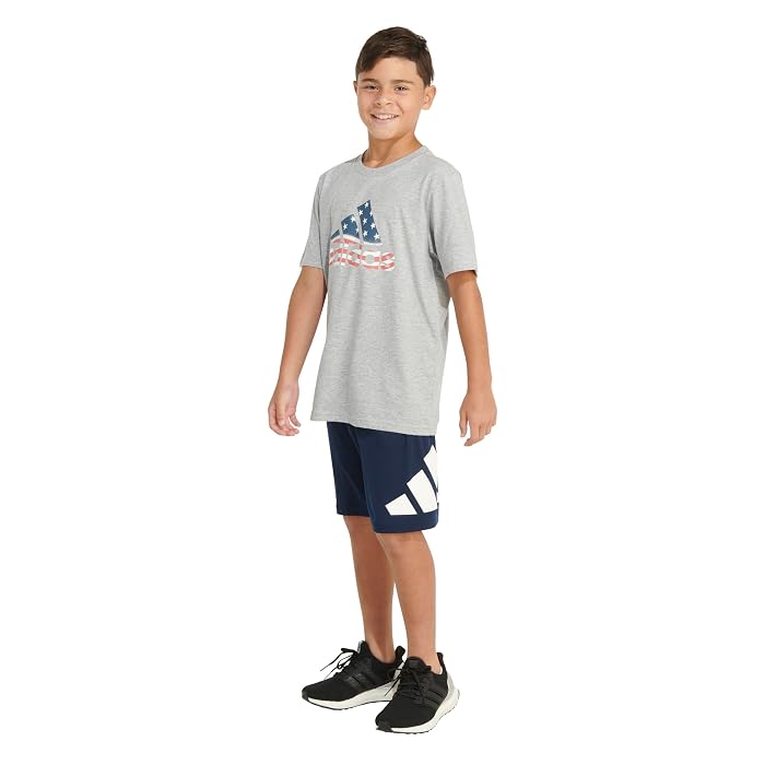 adidas Kids SS USA Hthr Tee 24(Toddler/Little Kid/Big Kid) - Image 3