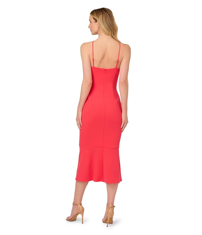 Adrianna Papell 3d Flower Halter Midi Dress - Image 2