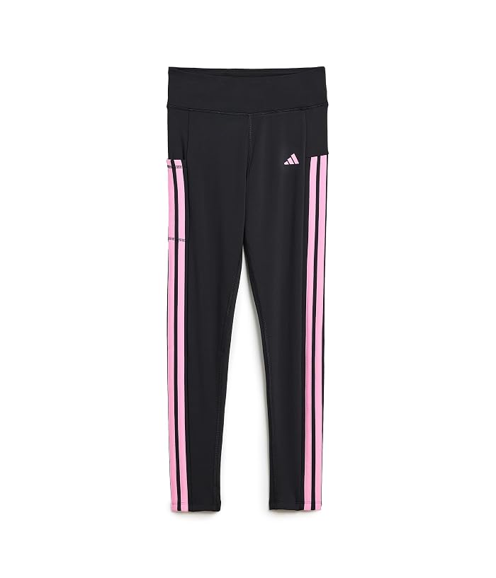 adidas Kids Detached Waistband 3-Stripe Cell Phone Pocket Leggings (Big Kid) - Image 4