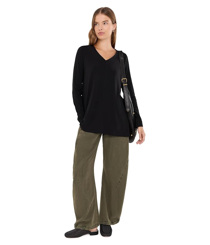 Eileen Fisher Petite Fine Stretch Jersey Knit V-neck Tunic - Image 2