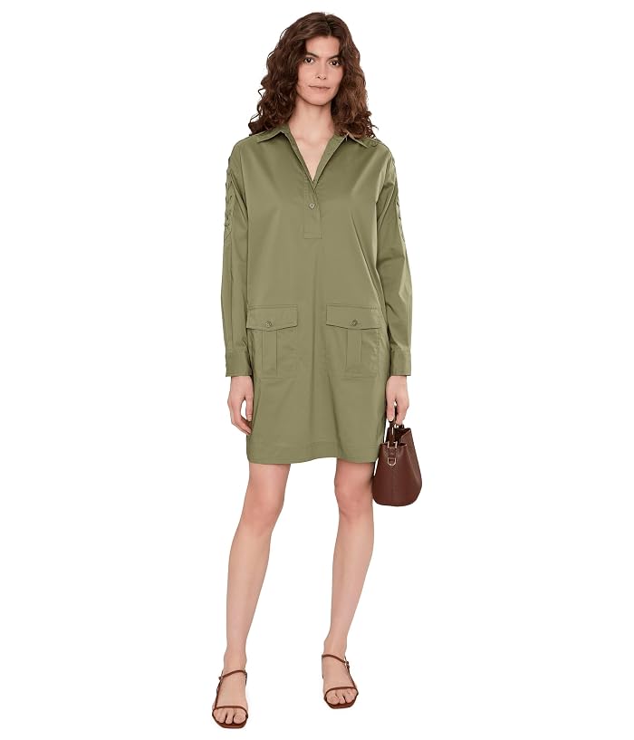 Lauren Ralph Lauren Lace-Up-Trim Cotton-Blend Shirtdress - Image 2