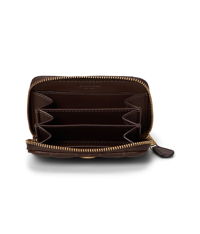 COACH Small Zip Around Card Case with Pillow Quilting - Image 3