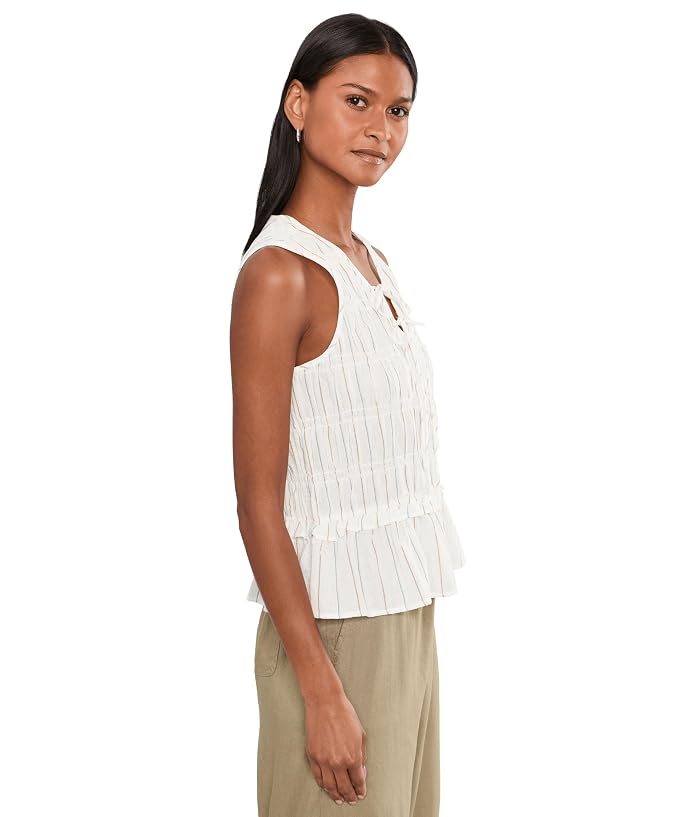 Liverpool Los Angeles Sleeveless Tie Front Woven Top with Smocking - Image 3
