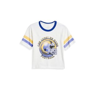 Junk Food Clothing Kids NFL Los Angeles Rams Striped Yoke Ringer Tee (Little Kid/Big Kid)