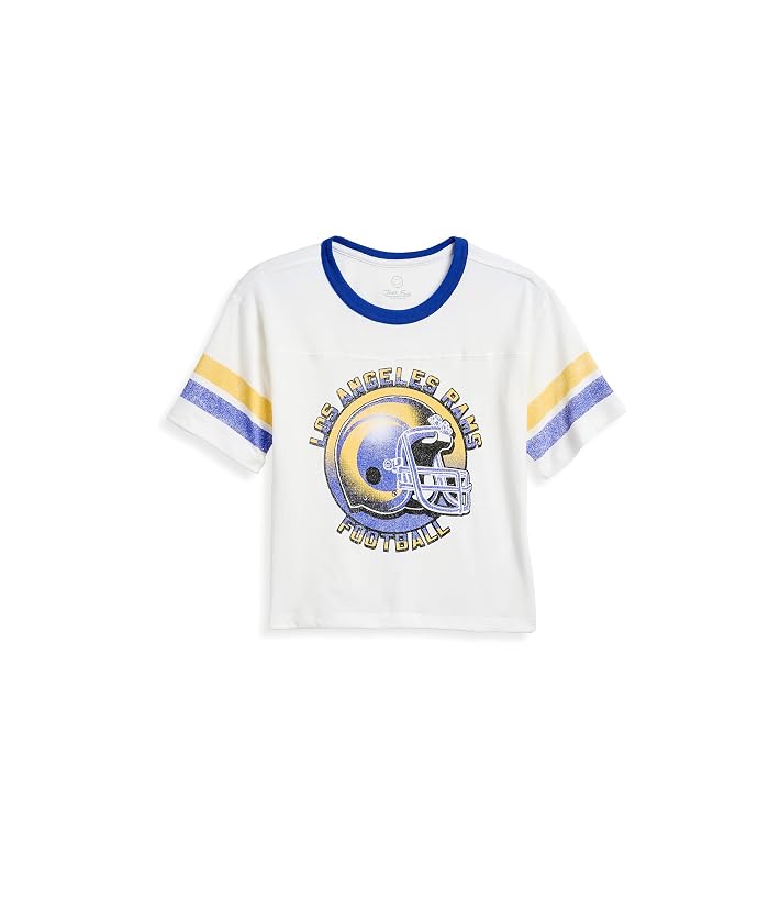 Junk Food Clothing Kids NFL Los Angeles Rams Striped Yoke Ringer Tee (Little Kid/Big Kid)