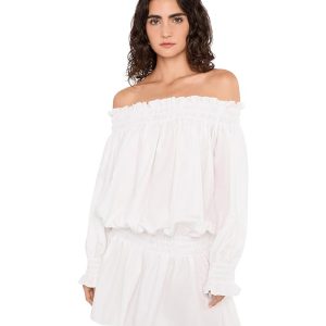 Norma Kamali Long Sleeve Peasant Mini Dress