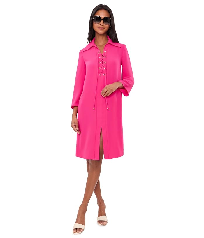 Trina Turk Collared Lace-Up Dress - Image 2