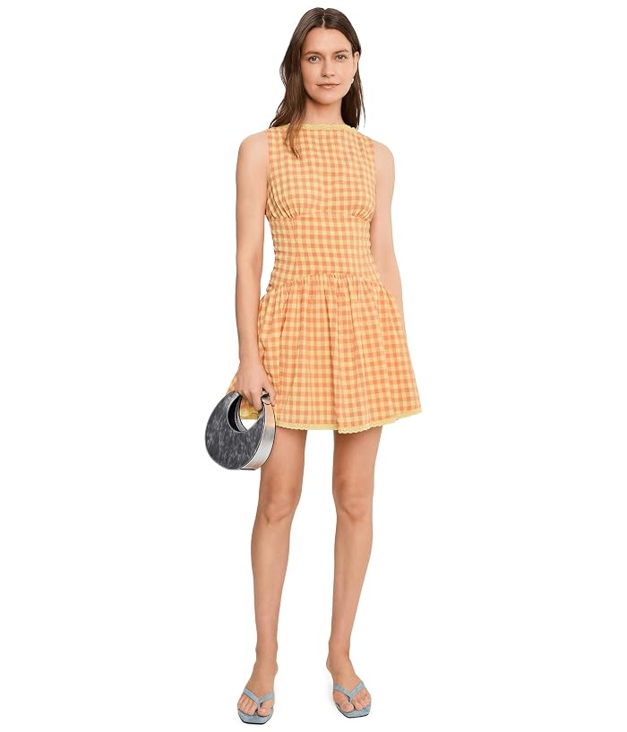 Avec Les Filles Smocked Gingham Cotton Mini Dress - Image 2