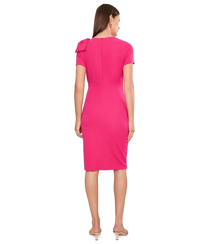 Adrianna Papell Pleated Bow Midi Dress - Image 4