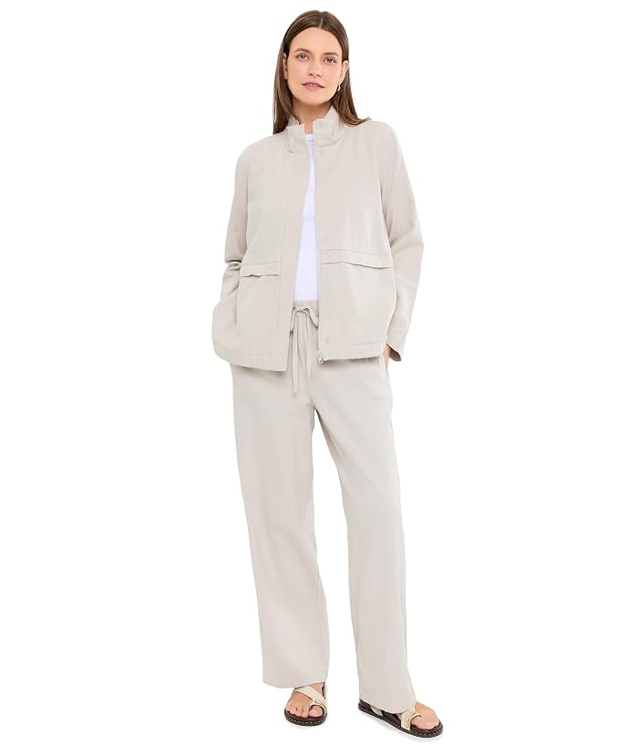 Eileen Fisher Slubby Organic Cotton Linen Zip Up Jacket - Image 2