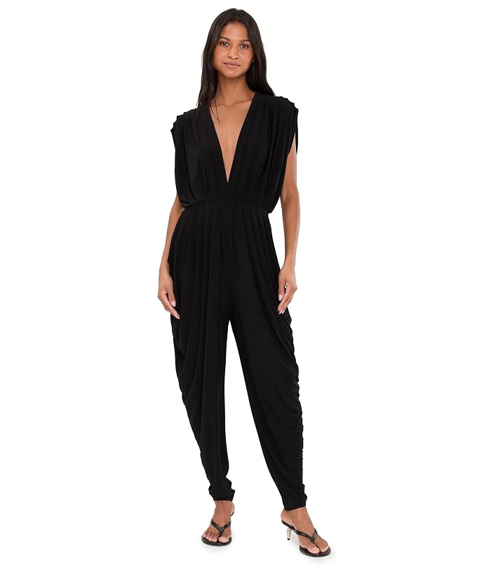 Norma Kamali Square Sleeve Waterfall Jumpsuit