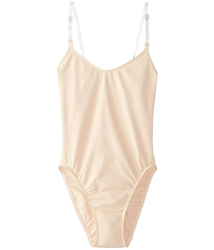 Capezio Camisole Leotard with Clear Transition Straps, Nude, Large