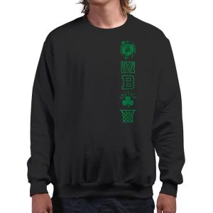 Junk Food Clothing Officially Licensed NBA Stacked Logo Crew Neck Sweatshirt