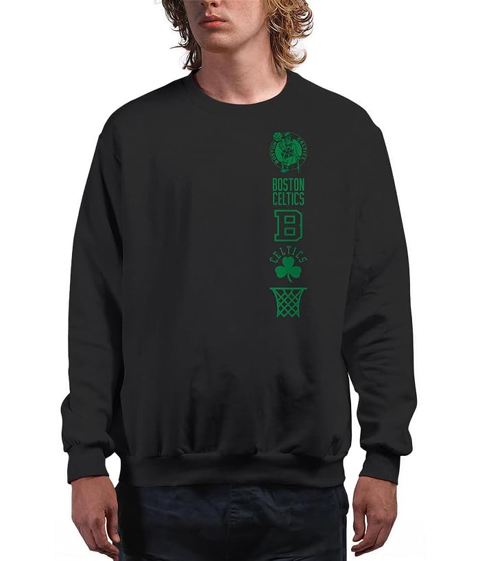 Junk Food Clothing Officially Licensed NBA Stacked Logo Crew Neck Sweatshirt