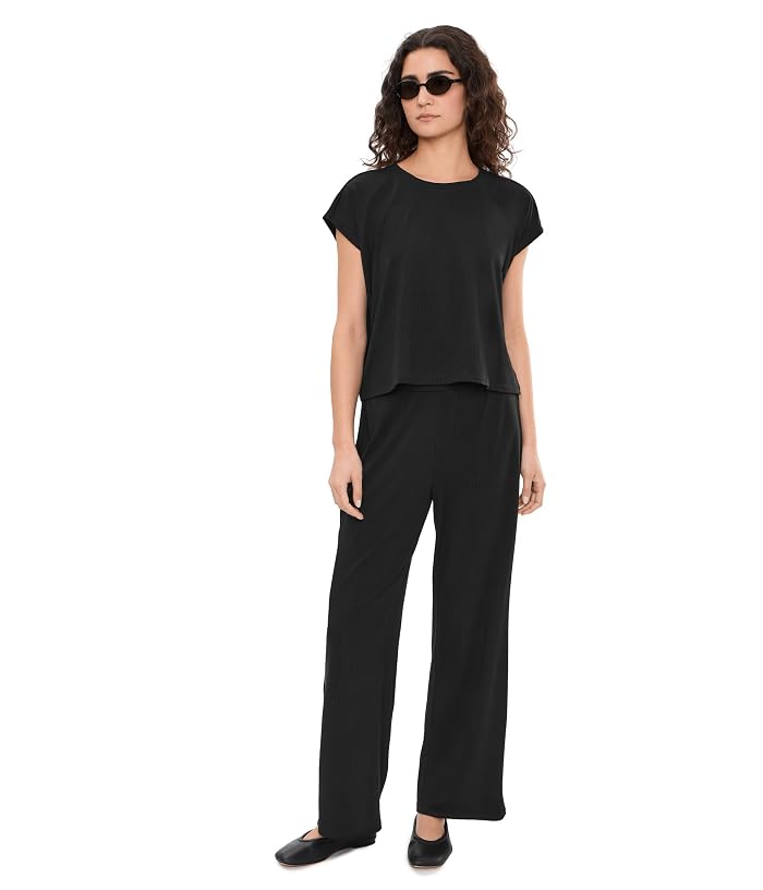 Eileen Fisher Ribbed Knit Crew Neck Cropped Top - Image 2