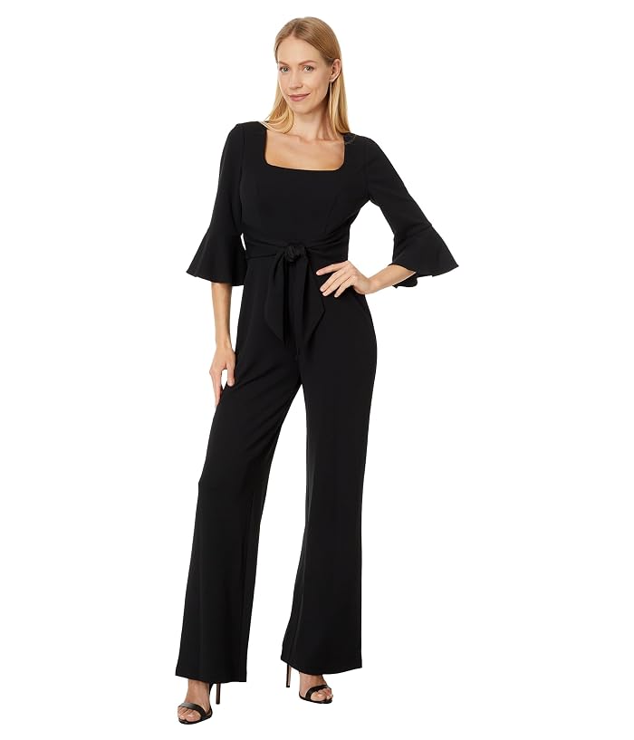 Adrianna Papell Knit Crepe Tie Front Jumpsuit - Image 4