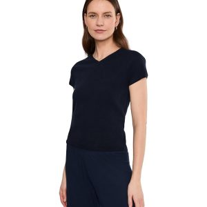 Vince High V-Neck Short Sleeve