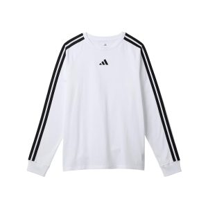 adidas Kids Small Embroidered Logo 3-Stripes Tee (Big Kid)