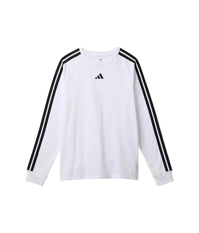 adidas Kids Small Embroidered Logo 3-Stripes Tee (Big Kid) - Image 2