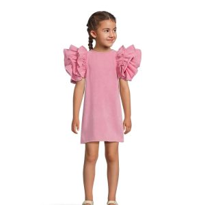 Lola and The Boys Pink Princess Ruffle Denim Dress (Little Kid/Big Kid)