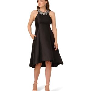 Adrianna Papell Beaded Mikado Midi Dress