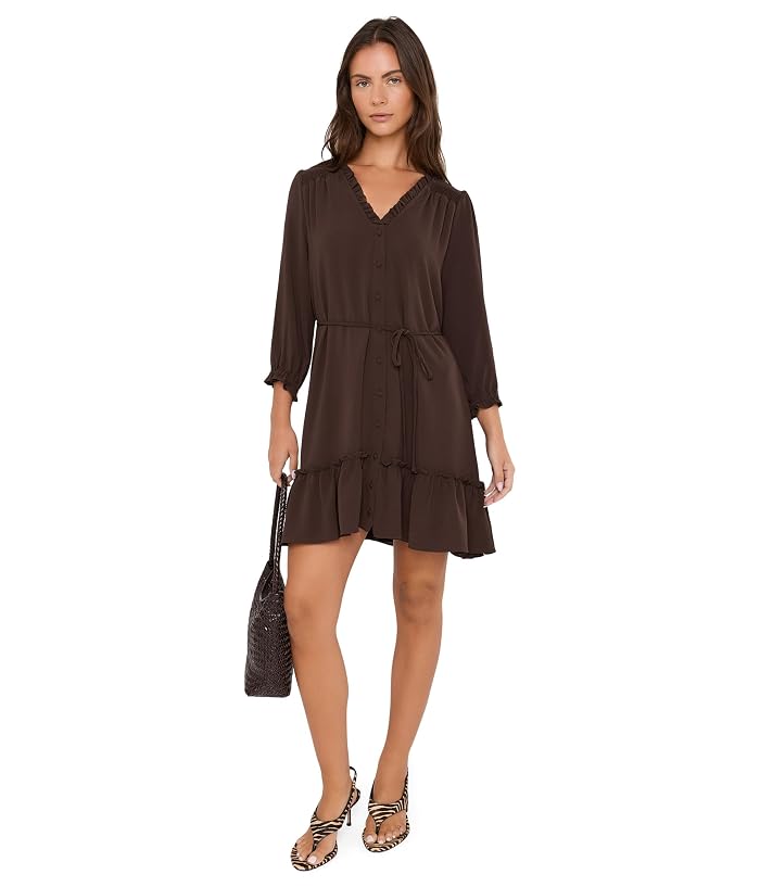 CeCe 3/4 Sleeve Ruffle Neck Mini Dress - Image 2