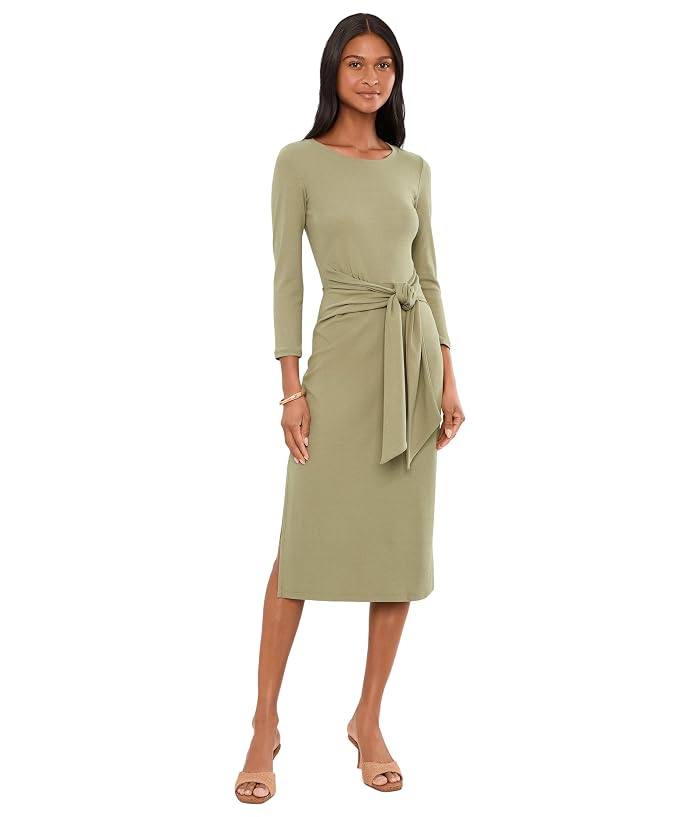 Lauren Ralph Lauren Tie-Front Cotton-Blend Crewneck Dress