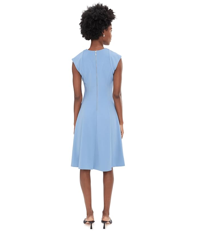 Calvin Klein Cap Sleeve Scuba Crepe V-Neck Aline - Image 4