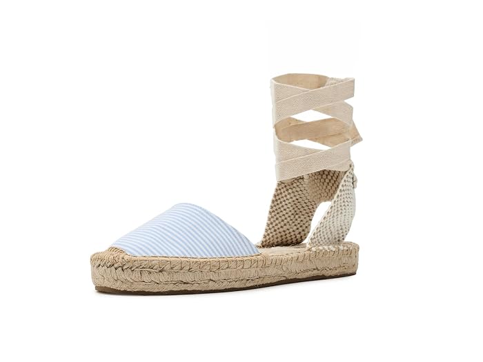 Soludos Seersucker Lauren Lace-up Espadrille