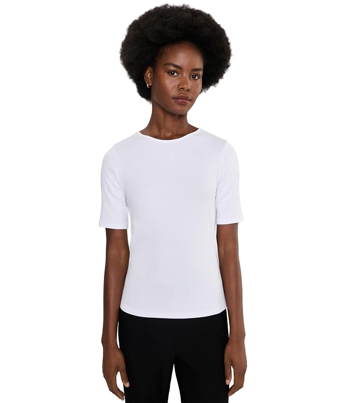 Eileen Fisher Organic Cotton Stretch Rib Crew Neck Top