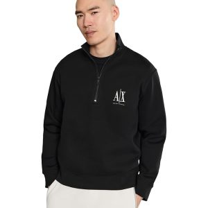 Armani Exchange Zip-Up Mock Neck Sweatshirt