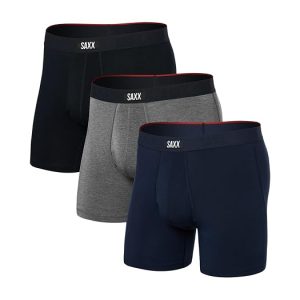 SAXX UNDERWEAR Vibe Xtra Soft Comfort Boxer Briefs Fly 3-Pack