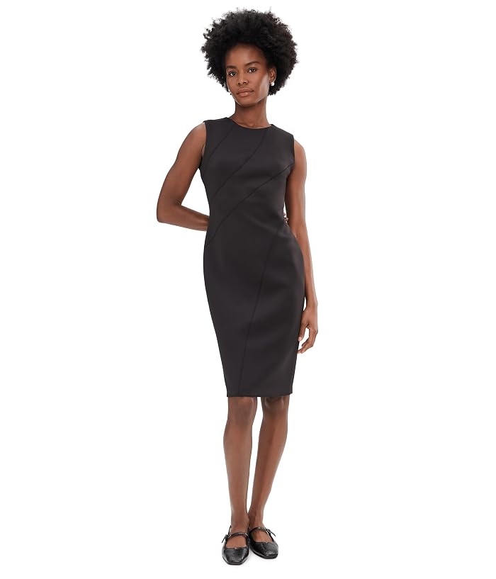 Calvin Klein Sleeveless Scuba Seam Detailed Sheath