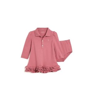 Polo Ralph Lauren Kids Ruffled Soft Cotton Polo Dress & Bloomer (Infant)