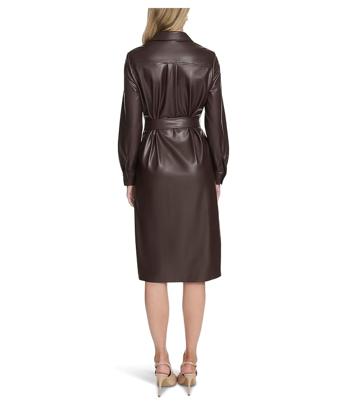Calvin Klein PU Leather Shirtdress - Image 2