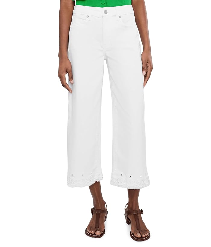 Liverpool Los Angeles Petite Mid-rise Stride Crop Wide Leg Jean With Embroidered Hem 24" Inseam
