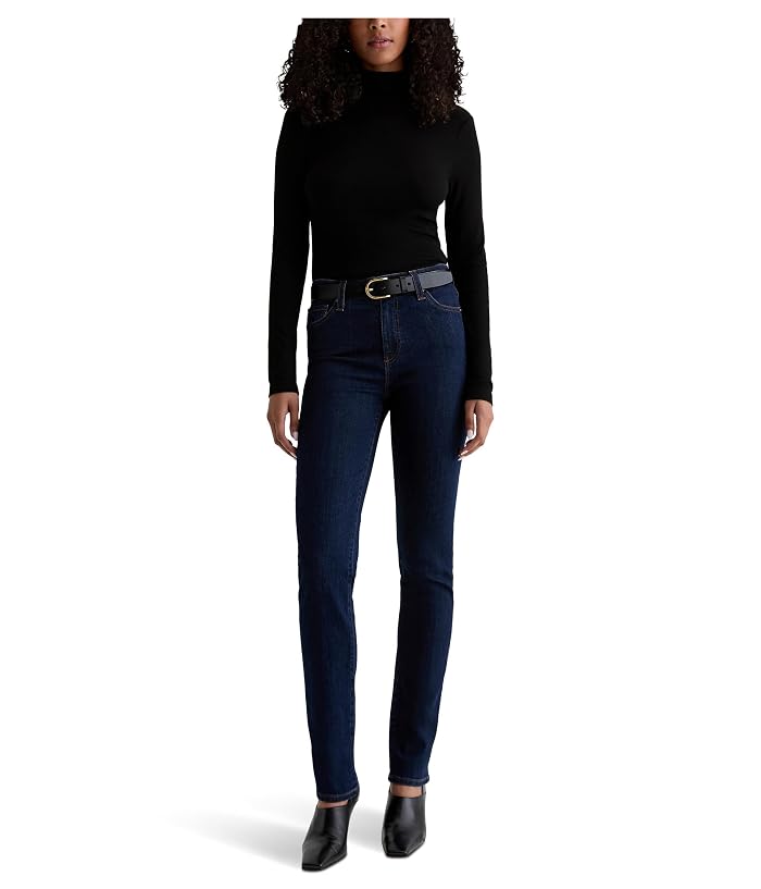 AG Jeans Mari Mid Rise Straight Extended In Modern Indigo - Image 4