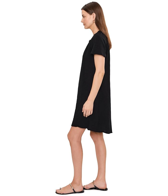 Mod-o-doc Short Sleeve Shirred Split-Neck Dress - Image 3