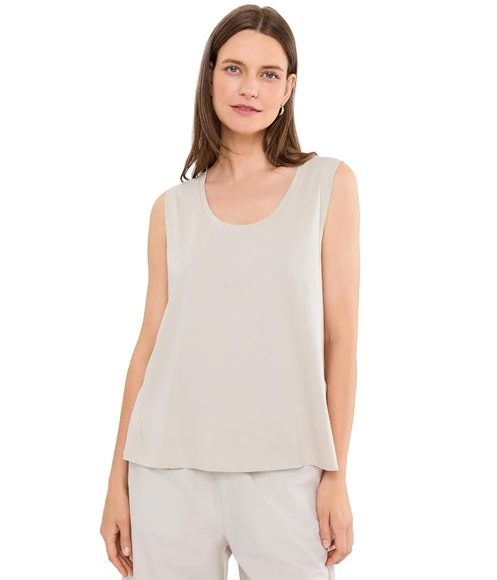 Eileen Fisher Organic Pima Cotton Jersey Scoop Neck Tank Top