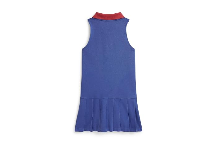 Polo Ralph Lauren Kids Pleated Mesh 1/4 Zip Polo Dress (Toddler/Little Kid) - Image 2