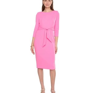 Adrianna Papell Knit Crepe Tie Waist Sheath