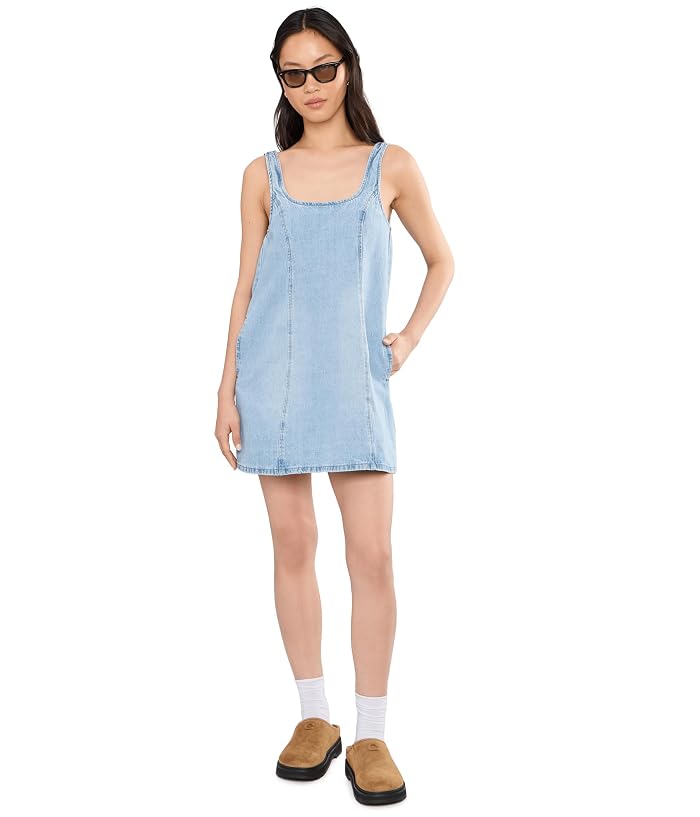 Blank NYC Summertime Flare Denim Min Dress in Blue - Image 2