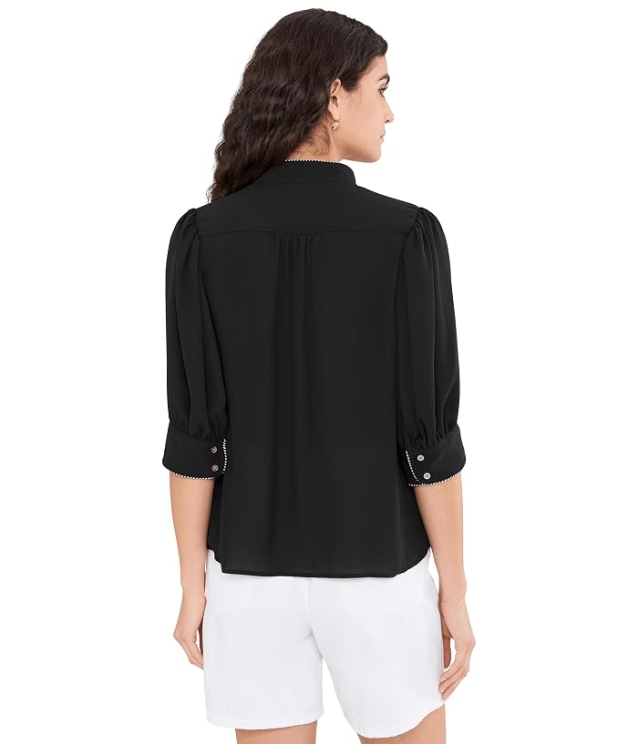 CeCe Contrast Whipstitch Trim Pearce Top - Image 4