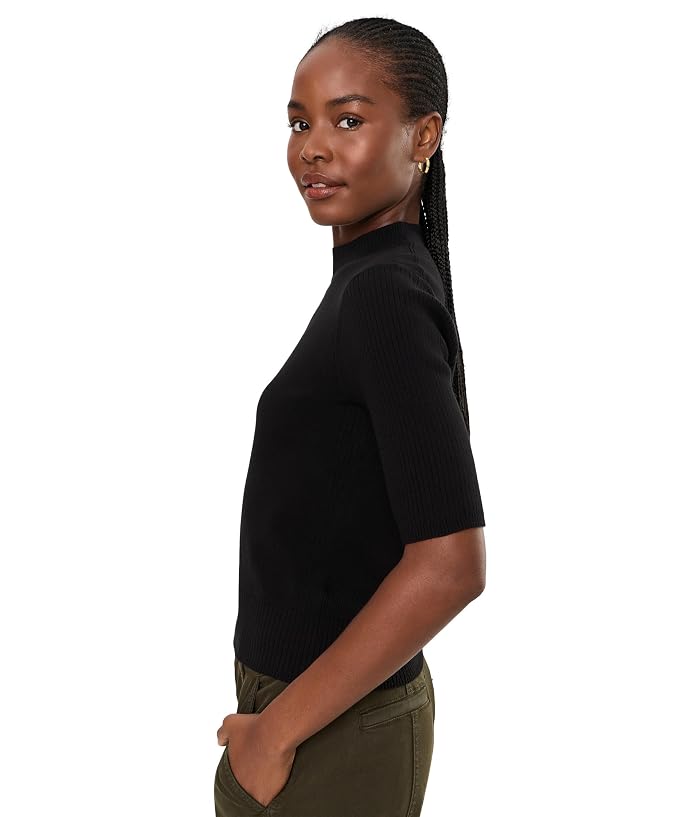 Lilla P Mock Neck Short Sleeve Sweater - Image 3