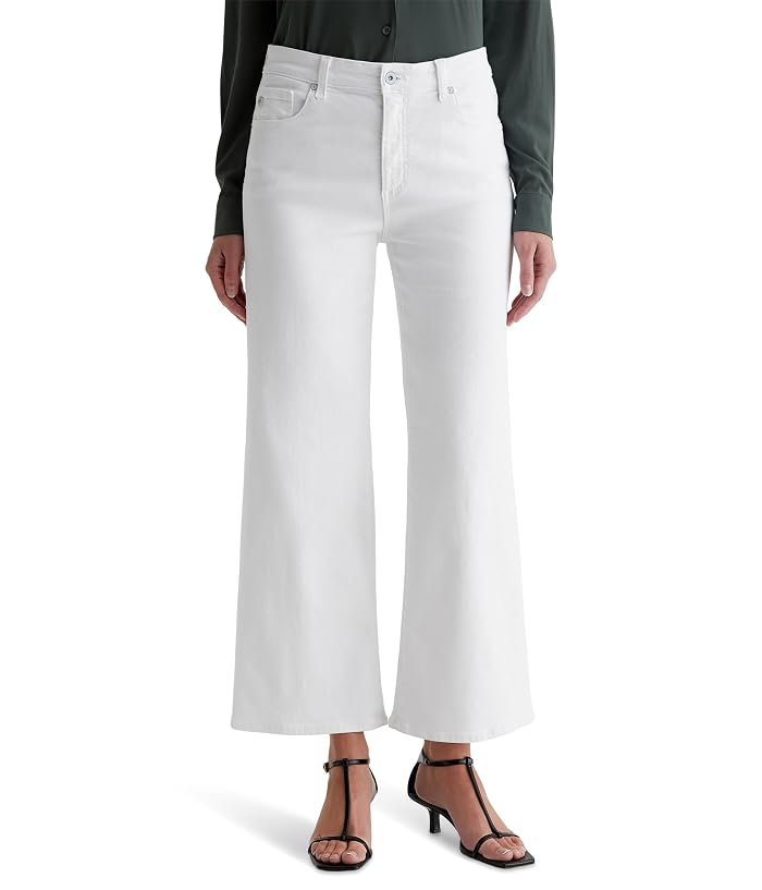 AG Jeans Saige Mid-Rise Wide Leg Jeans in Gallery White