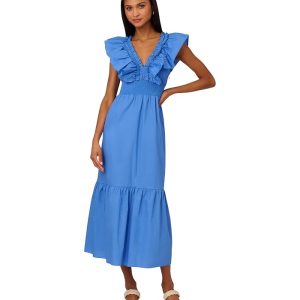 Adrianna Papell Ruffle Front Maxi Dress